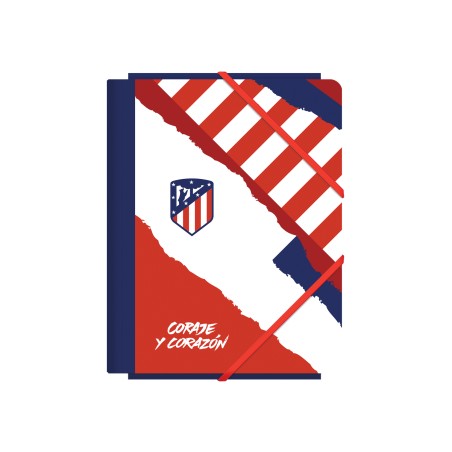 Dohe Atletico de Madrid Coraje y Corazon Carpeta de Carton Contracolado Plastificado - 3 Solapas - Tamaño A5 - Guardas Impresas 