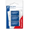 Staedtler Mars Plastic Pack de 3 Gomas de Borrar - Plastico - Alta Precision - Color Blanco