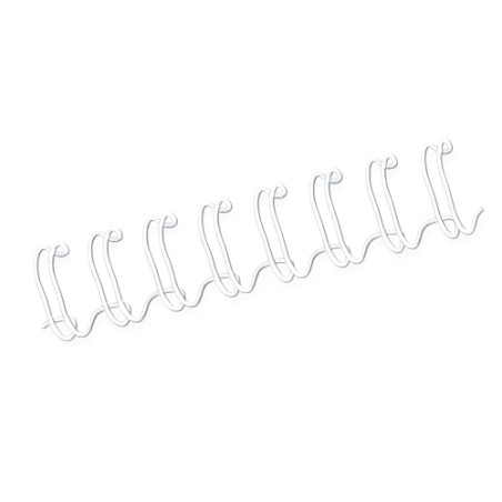 Fellowes Wire Pack de 100 Espirales Dobles Metalicas 10mm - Hasta 80 Paginas - Color Blanco