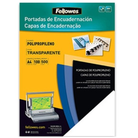 Fellowes Pack de 100 Portadas de Polipropileno A4 - 500 Micras - Acabado de Calidad - Color Transparente