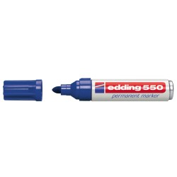 Edding 550 Rotulador Permanente - Punta Redonda - Trazo entre 3 y 4 mm. - Recargable - Secado Rapido - Color Azul