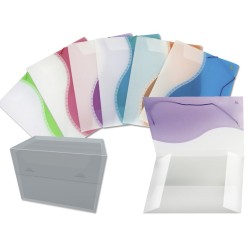 Bismark Carpeta de Solapa Polipropileno Bicolor - Tamaño A4+ - Cierre con Gomas - Colores Surtidos