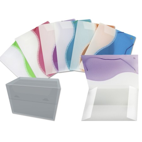 Bismark Carpeta de Solapa Polipropileno Bicolor - Tamaño A4+ - Cierre con Gomas - Colores Surtidos