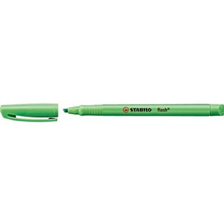 Satabilo Flash Marcador Fluorescente - Tamaño Bolsillo - Trazo de 1 y 3.5mm - Tinta con Base de Agua - Color Verde