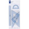 Staedtler Pack de 4 Reglas - Regla Recta - Transportador - Escuadra - Cartabon