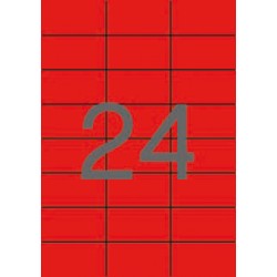 Apli Etiquetas Rojas Permanentes 70.0 x 37.0mm 20 Hojas