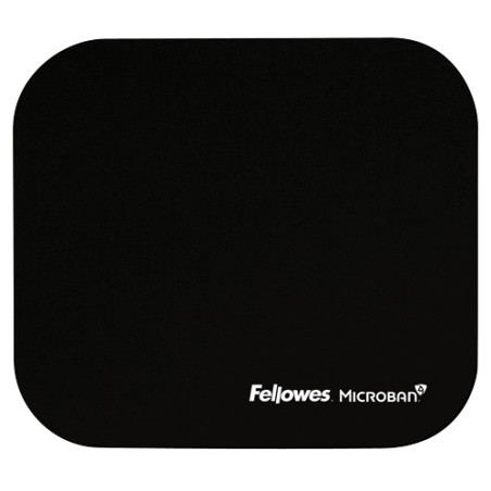 Fellowes Alfombrilla para Raton con Microban - Proteccion Antibacteriana - Base de Goma - 23.2x19.9cm - Color Negro