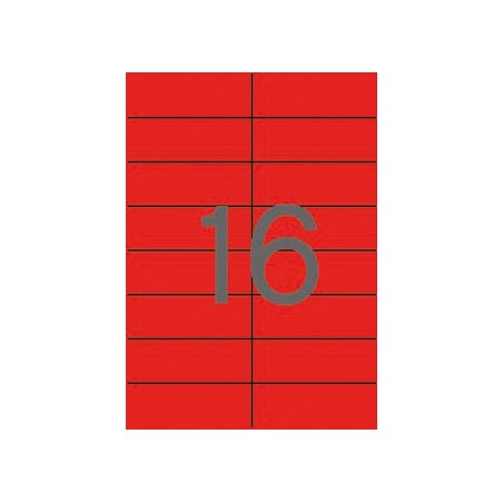 Apli Etiquetas Rojas Permanentes 105.0 x 37.0mm 20 Hojas