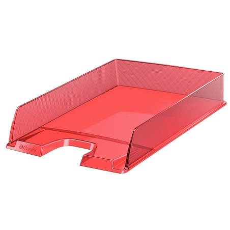 Esselte Europost Bandeja Portadocumentos - Plastico Transparente - Formato Vertical - A4 - Color Rojo