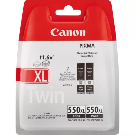 Canon PGI550XL Negro Pack de 2 Cartuchos de Tinta Pigmentada Originales - 6431B005