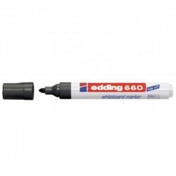 Edding 660 Rotulador para Pizarra Blanca - Punta Redonda - Trazo entre 1.5 y 3 mm. - Tinta Pigmentada - Recargable - Borrable en