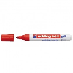 Edding 660 Rotulador para Pizarra Blanca - Punta Redonda - Trazo entre 1.5 y 3 mm. - Tinta Pigmentada - Recargable - Borrable en