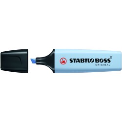 Stabilo Boss 70 Pastel Rotulador Marcador Fluorescente - Trazo entre 2 y 5mm - Recargable - Tinta con Base de Agua - Color Azul 