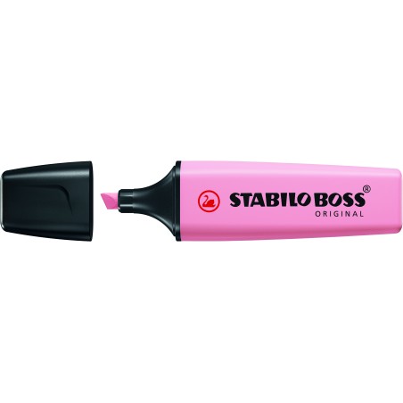 Stabilo Boss 70 Pastel Rotulador Marcador Fluorescente - Trazo entre 2 y 5mm - Recargable - Tinta con Base de Agua - Color Rubor