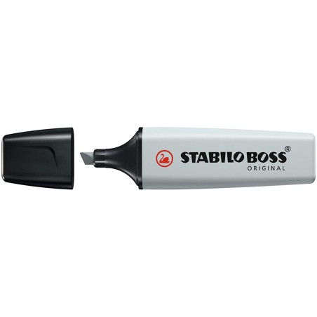 Stabilo Boss 70 Pastel Marcador Fluorescente - Trazo entre 2 y 5mm - Recargable - Tinta con Base de Agua - Color Gris Polvorient