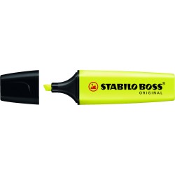 Stabilo Boss 70 Rotulador Marcador Fluorescente - Trazo entre 2 y 5mm - Recargable - Tinta con Base de Agua - Color Amarillo Flu