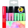 Stabilo Boss 70 Pastel Pack de 4 Rotuladores Marcadores Fluorescentes - Trazo entre 2 y 5mm - Recargable - Tinta con Base de Agu