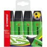 Stabilo Boss 70 Pack de 4 Marcadores Fluorescentes - Trazo entre 2 y 5mm - Recargable - Tinta con Base de Agua - Color Verde