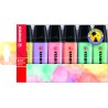 Stabilo Boss 70 Pastel Pack de 6 Rotuladores Marcadores Fluorescentes - Trazo entre 2 y 5mm - Recargable - Tinta con Base de Agu