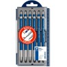 Staedtler Mars Technico 780 Pack de 6 Portaminas Tecnicos - Mina de 2mm - Zona de Agarre Hecha en Metal - Sacapuntas Integrado e