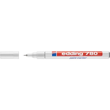 Edding 780 Rotulador Permanente de Tinta Opaca - Punta Redonda - Trazo 0.8mm - Puntas de Recambio Disponibles - Secado Rapido - 