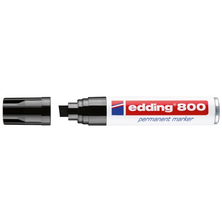 Edding 800 Rotulador Permanente - Punta Biselada - Trazo entre 4 y 12 mm. - Recargable - Secado Instantaneo - Color Negro