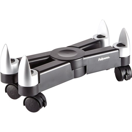 Fellowes Office Suites Soporte para CPU Extensible - Ancho Ajustable desde 70 a 280 mm - Soporta hasta 50kg - 4 Ruedas, 2 con Fr