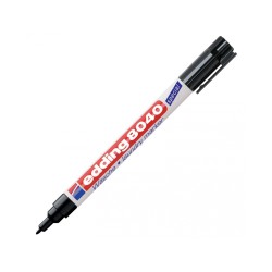 Edding 8040 Rotulador Permanente para Tejido - Punta Redonda - Trazo 1mm - Capuchon con Clip - Secado Rapido - Color Negro