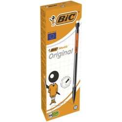 Bic Matic Original Fine Portaminas 0.5mm HB con Goma - Punta Retractil - Cuerpo de Colores Surtidos