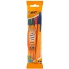 Bic Orange Original Fine Pack de 4 Boligrafos de Bola - Punta Redonda de 0.8mm - Trazo de 0.3mm - Tinta con Base de Aceite - Cue