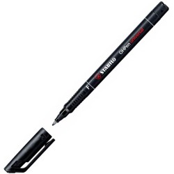 Stabilo OHPen Rotulador Permanente - Punta Fina - Trazo de 0.7mm - Agarre Antideslizante - Tapon Ventilado - Color Negro