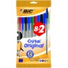 Bic Cristal Original Pack de 10 Boligrafos de Bola - Punta Redonda de 1.0mm - Trazo 0.4mm - Tinta con Base de Aceite - Colores S