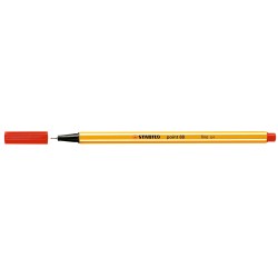 Stabilo Point 88 Rotulador de Punta Fina de Fibra - Trazo de 0.4 mm - Tinta con Base de Agua - Color Rojo