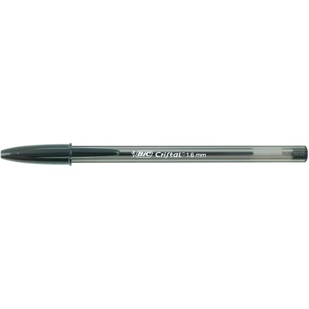 Bic Cristal Large Boligrafo de Bola - Punta Gruesa de 1.6mm - Trazo de 0.60mm - Tinta con Base de Aceite - Translucido - Color N