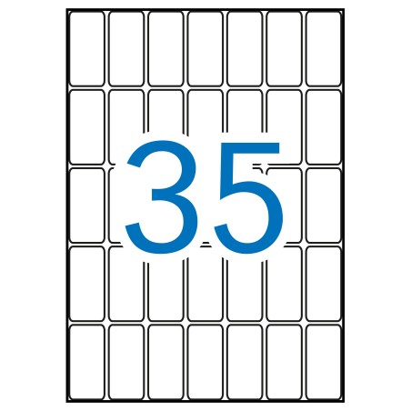 Apli Etiquetas A5 Blancas 19.0 x 40.0mm 15 Hojas