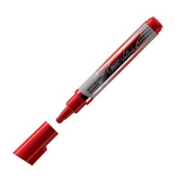 Bic Velleda Tank Marcador para Pizarra - Punta Ancha - Tinta Liquida - Borrado Optimo - Color Rojo