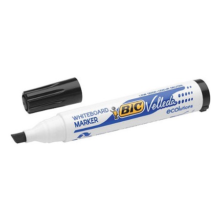 Bic Velleda 1751 ECOlutions Marcadores para Pizarra - Punta Biselada - Trazo entre 3mm y 5.5mm - Tinta con Base de Alcohol - Eco