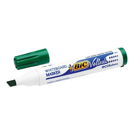 Bic Velleda 1751 ECOlutions Marcadores para Pizarra - Punta Biselada - Trazo entre 3mm y 5.5mm - Tinta con Base de Alcohol - Eco