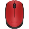 Logitech M171 Raton Inalambrico 1000dpi - 3 Botones - Uso Ambidiestro - Color Rojo