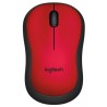 Logitech M220 Silent Raton Inalambrico 1000dpi - Silencioso - 3 Botones - Uso Ambidiestro - Color Rojo