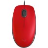 Logitech M110 Silent Raton USB 1000dpi - 3 Botones - Silencioso - Uso Ambidiestro - Cable de 1.80m - Color Rojo