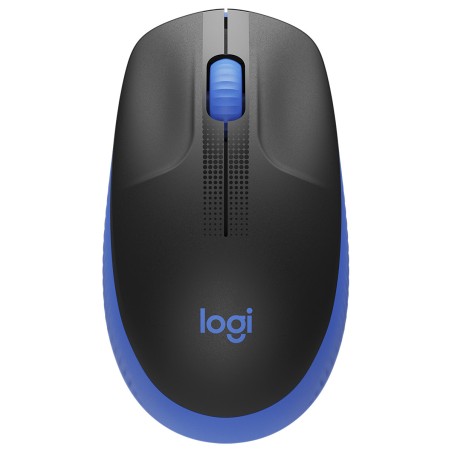 Logitech M190 Full Size Raton Inalambrico USB 1000dpi - 3 Botones - Gran Tamaño - Uso Ambidiestro - Color Negro/Azul