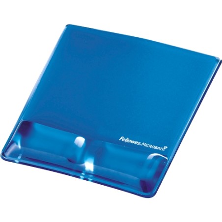 Fellowes Alfombrilla con Reposamuñecas de Gel Canal Ergonomico - Diseñador para Evitar Dolor de Muñeca - Color Azul