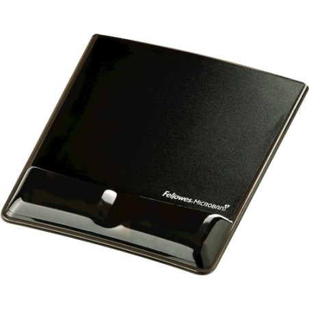 Fellowes Alfombrilla con Reposamuñecas de Gel Canal Ergonomico - Diseñador para Evitar Dolor de Muñeca - Color Negro