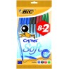 Bic Cristal Soft Pack de 10 Boligrafos de Bola - Punta Media de 1.2mm - Trazo 0.45mm - Escritura mas Fluida - Colores Surtidos