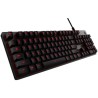 Logitech G413 Teclado Mecanico Gaming USB - Retroiluminacion en Rojo - Teclas de Acceso Directo - Cable de 1.80m - Color Negro
