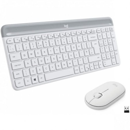 Logitech MK470 Slim Pack Inalambrico USB Teclado 12 Teclas FN + Raton 1000dpi 3 Botones - Ultafinos - Silenciosos - Uso Ambidies