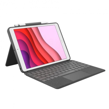 Logitech Combo Touch Funda con Teclado Retroiluminado Inalambrico para iPad 7ª y 8ª Generacion 10.2" - Trackpad - Escritura, Vis