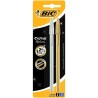 Bic Cristal Shine Pack de 2 Boligrafos de Bola - Punta Media de 1.0mm - Tinta con Base de Aceite - Cuerpo Plateado y Dorado - Co