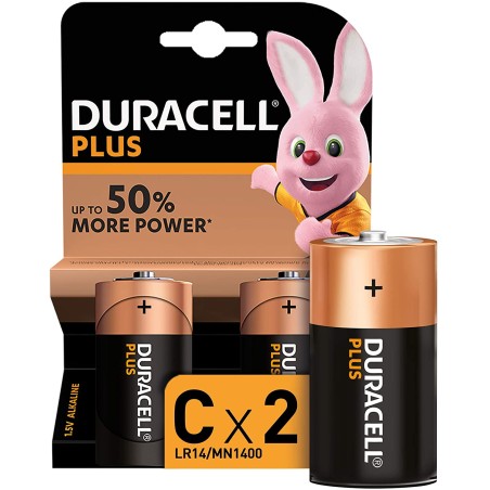 Duracell Pilas Alcalinas C Plus LR14 1.5V - 2 Unidades
